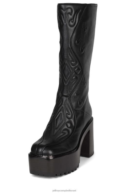 il Jeffrey Campbell deadwrng-h מגפיים מברך עד ירך נשים ערימת לק חום שחור NN6N6859