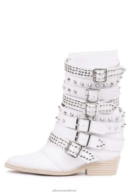 il Jeffrey Campbell draco-stud מגפי קרסול נשים כסף לבן NN6N6662