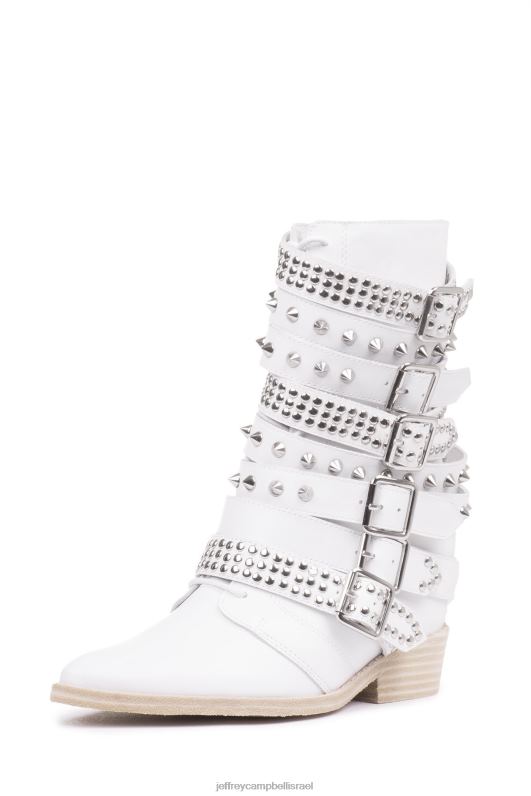 il Jeffrey Campbell draco-stud מגפי קרסול נשים כסף לבן NN6N6662