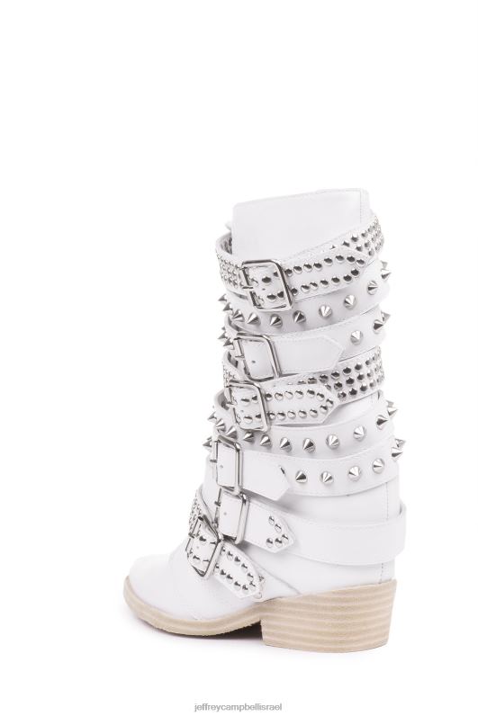 il Jeffrey Campbell draco-stud מגפי קרסול נשים כסף לבן NN6N6662
