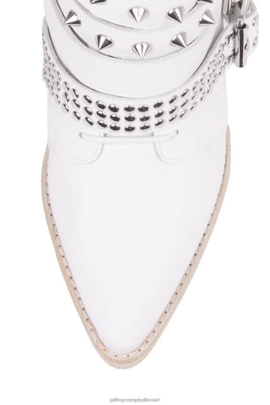 il Jeffrey Campbell draco-stud מגפי קרסול נשים כסף לבן NN6N6662