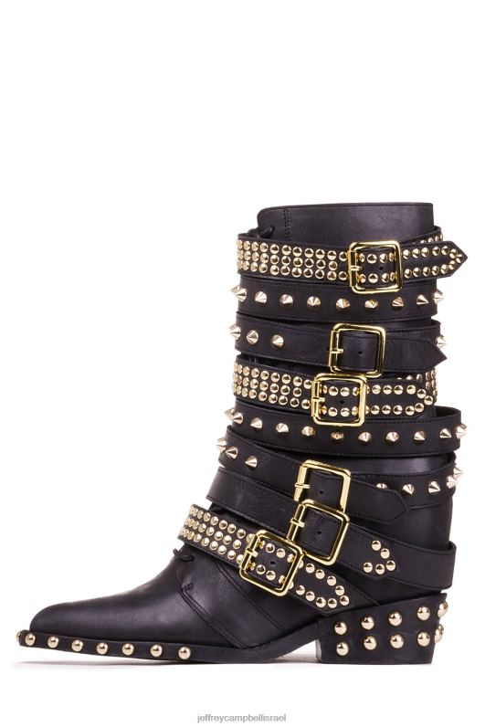 il Jeffrey Campbell draco-stud מגפי קרסול נשים זהב שחור NN6N6663