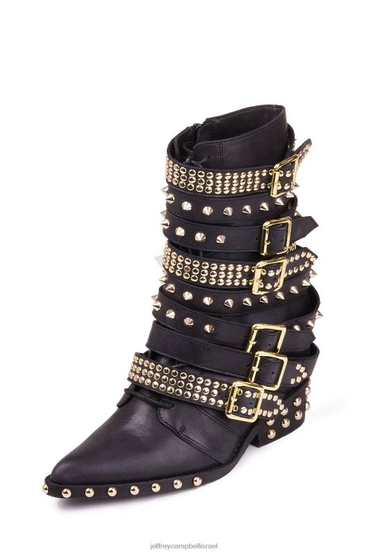 il Jeffrey Campbell draco-stud מגפי קרסול נשים זהב שחור NN6N6663
