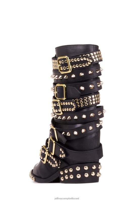 il Jeffrey Campbell draco-stud מגפי קרסול נשים זהב שחור NN6N6663