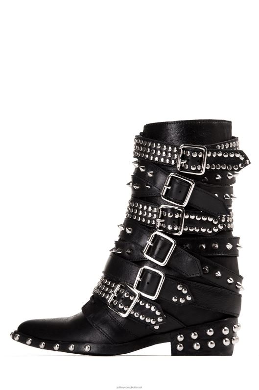 il Jeffrey Campbell draco-stud מגפי קרסול נשים כסף שחור NN6N6665