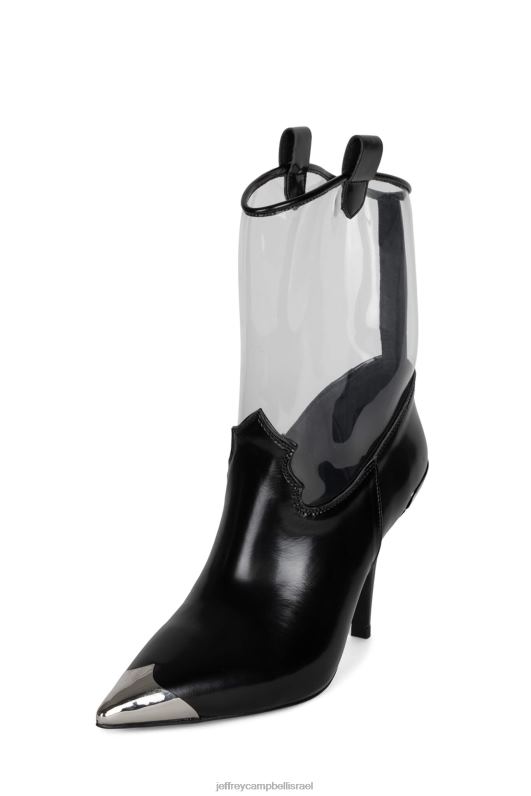 il Jeffrey Campbell elpaso-v מגפי קרסול נשים פטנט שחור ברור NN6N6644