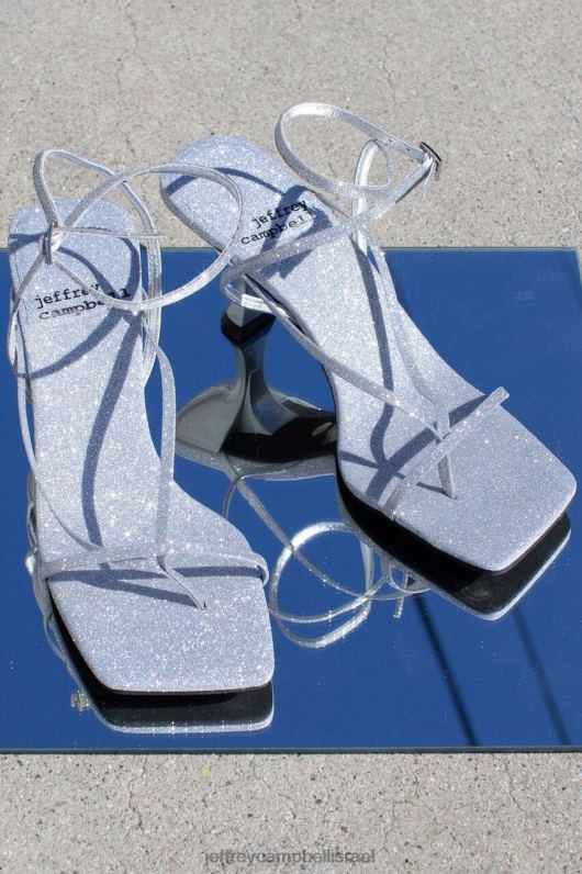 il Jeffrey Campbell fluxx סנדל עם עקבים נשים נצנצים כסף NN6N61644