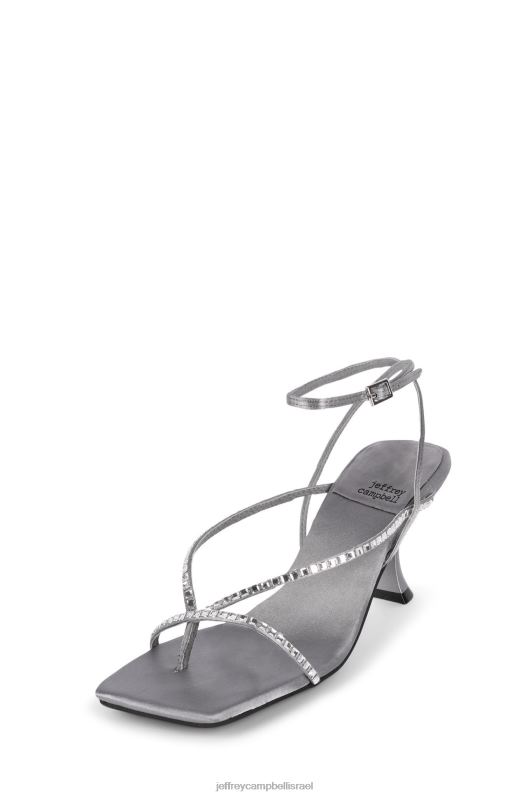 il Jeffrey Campbell fluxx-j סנדל עם עקבים נשים כסף סאטן אפור NN6N61563