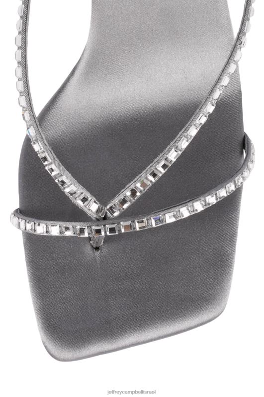 il Jeffrey Campbell fluxx-j סנדל עם עקבים נשים כסף סאטן אפור NN6N61563