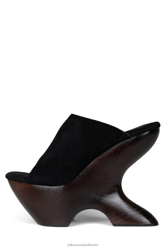 il Jeffrey Campbell giah-2 סנדל פלטפורמה נשים זמש שחור חום כהה NN6N61069