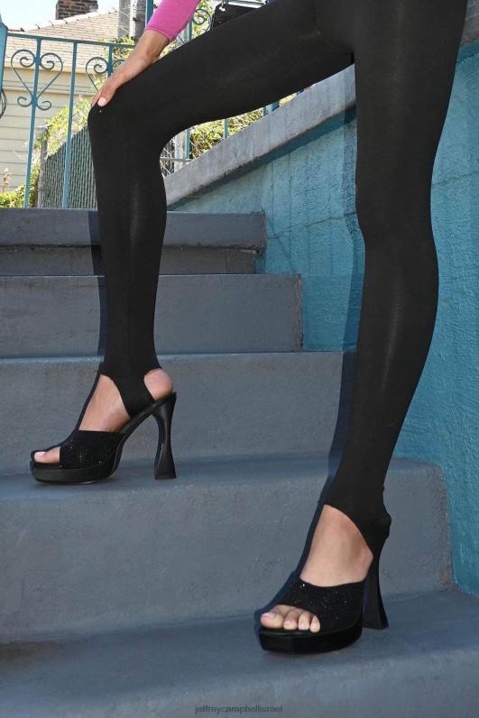 il Jeffrey Campbell hollywoodj סנדל פלטפורמה נשים שחור סאטן שחור NN6N61214