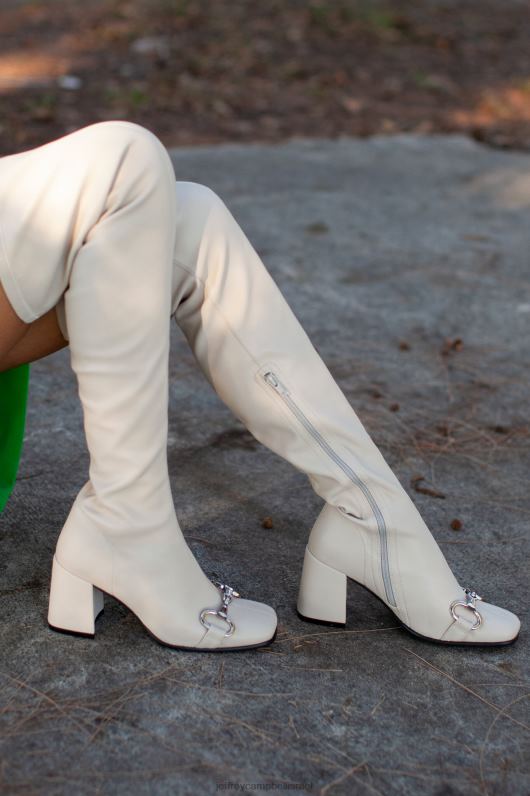 il Jeffrey Campbell hotlava-bt מגפיים מברך עד ירך נשים סומק כסף NN6N6721