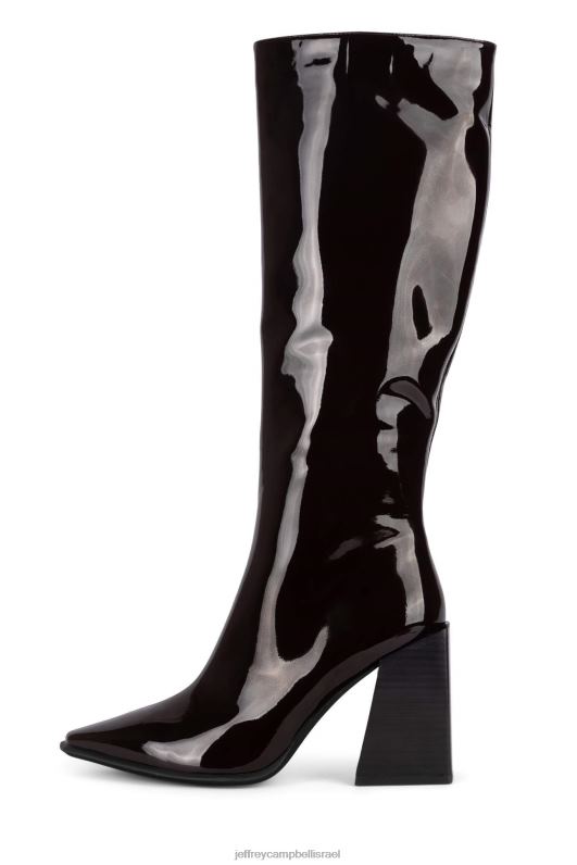 il Jeffrey Campbell lasiren-kh מגפיים מברך עד ירך נשים פטנט חום NN6N6726