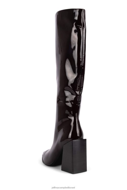 il Jeffrey Campbell lasiren-kh מגפיים מברך עד ירך נשים פטנט חום NN6N6726