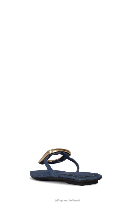 il Jeffrey Campbell linques-2 סנדלים נשים זהב ג'ינס כחול NN6N61749
