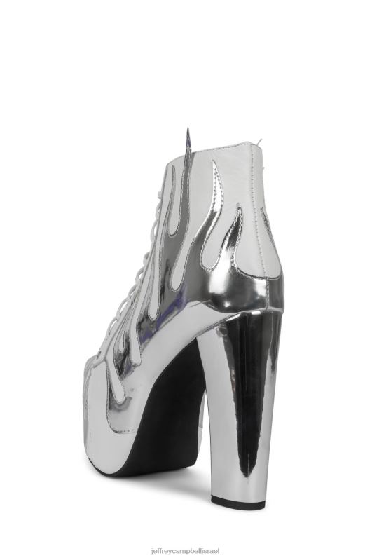 il Jeffrey Campbell lita-flame מגפי קרסול נשים כסף לבן NN6N6489