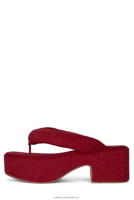 il Jeffrey Campbell luau-2 סנדל פלטפורמה נשים בד טרי אדום כהה NN6N6177