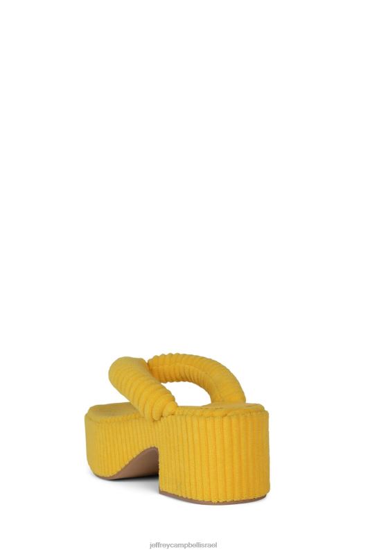 il Jeffrey Campbell luau-2 סנדל פלטפורמה נשים מגבת פסים צהובה NN6N6178