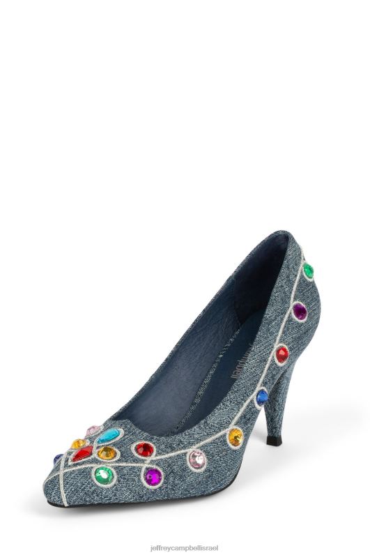 il Jeffrey Campbell mcfly משאבת עקב נשים תכשיטי ג'ינס כחולים בהירים NN6N61376