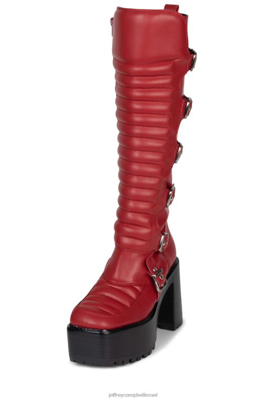 il Jeffrey Campbell moto-xx מגפיים מברך עד ירך נשים אָדוֹם NN6N6684