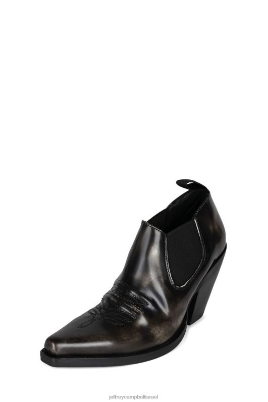 il Jeffrey Campbell oeste מגפי קרסול נשים מברשת לבנה בקופסה שחורה NN6N6556