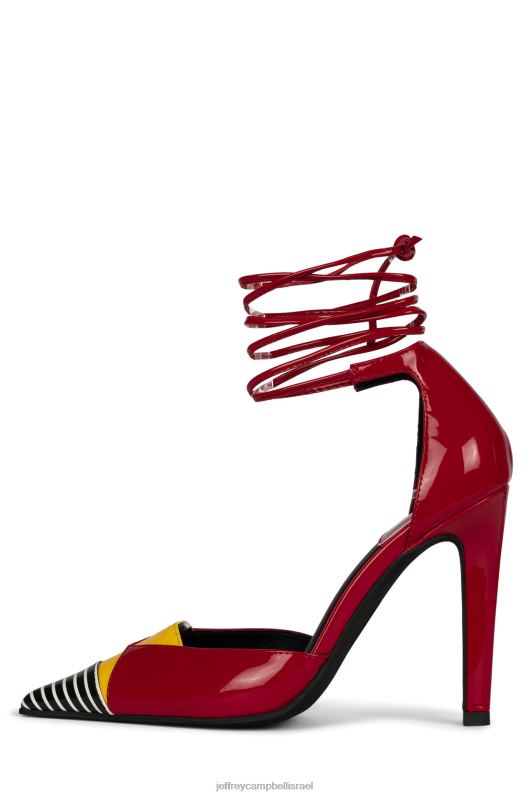 il Jeffrey Campbell ovio משאבת עקב נשים פס שחור לבן אדום מולטי NN6N61368