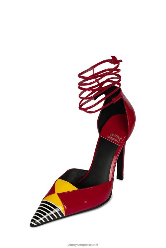 il Jeffrey Campbell ovio משאבת עקב נשים פס שחור לבן אדום מולטי NN6N61368