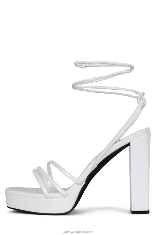 il Jeffrey Campbell presecco סנדל פלטפורמה נשים פטנט קמט לבן NN6N61218