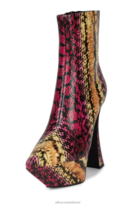 il Jeffrey Campbell pwr-chord מגפי קרסול נשים נחש ורוד צהוב NN6N6621