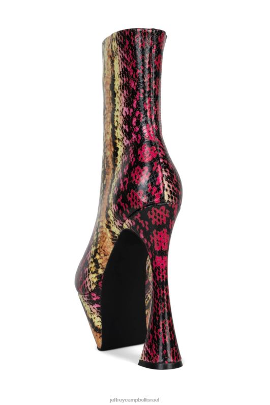 il Jeffrey Campbell pwr-chord מגפי קרסול נשים נחש ורוד צהוב NN6N6621