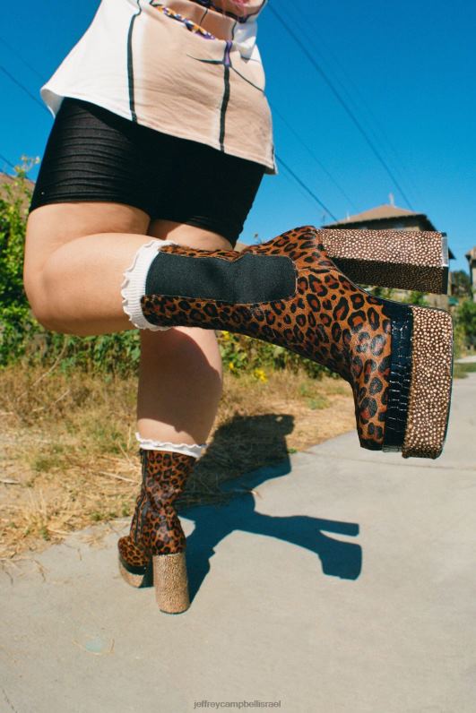 il Jeffrey Campbell ריקוד-q-f מגפי קרסול נשים צ'יטה מולטי שזוף NN6N6559