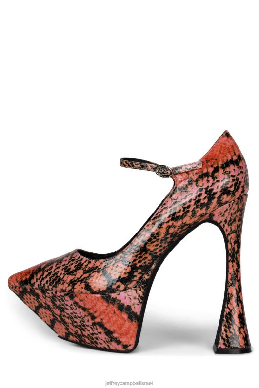 il Jeffrey Campbell siouxsie-m משאבת פלטפורמה נשים נחש ורוד כתום NN6N61290