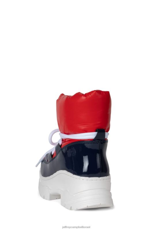 il Jeffrey Campbell snowies-lo מגפי קרסול נשים פטנט חיל הים אדום לבן NN6N6631