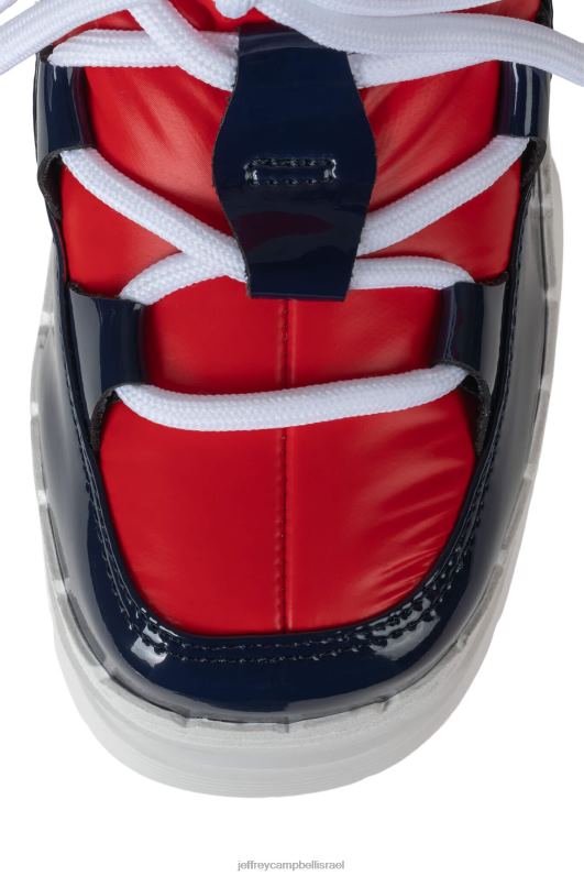 il Jeffrey Campbell snowies-lo מגפי קרסול נשים פטנט חיל הים אדום לבן NN6N6631