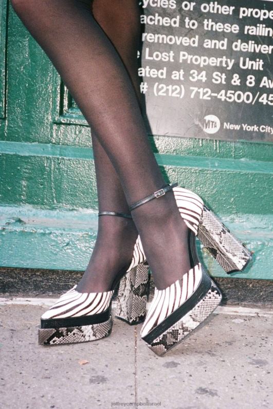il Jeffrey Campbell spellonu-f משאבת פלטפורמה נשים מולטי זברה שחור לבן NN6N61287