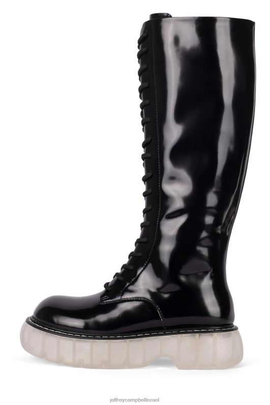 il Jeffrey Campbell sping-lu מגפיים מברך עד ירך נשים קופסה שחורה שקופה NN6N6729