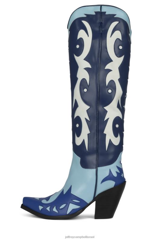 il Jeffrey Campbell starwood-2 מגפיים מברך עד ירך נשים משולבת כחול NN6N6788