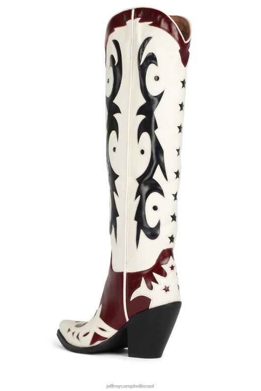 il Jeffrey Campbell starwood-2 מגפיים מברך עד ירך נשים אדום לבן כחול NN6N6789