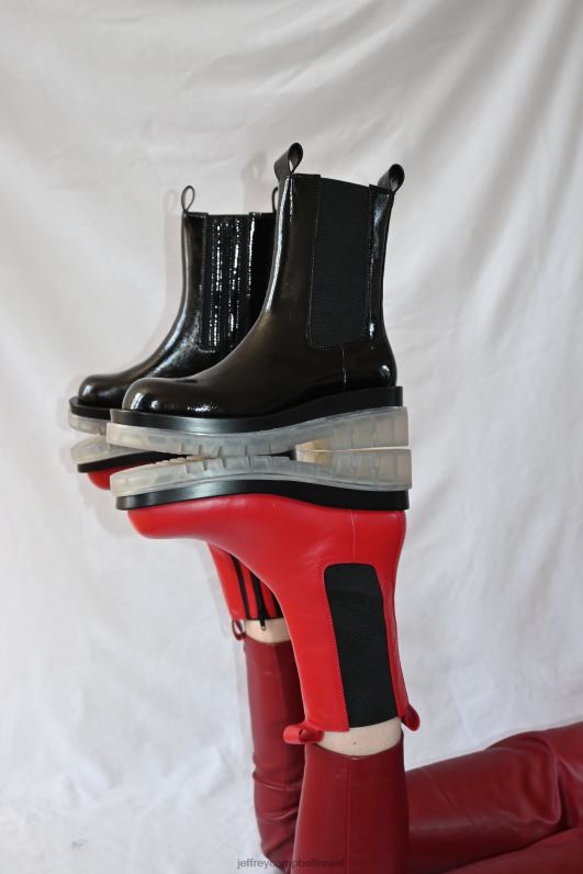 il Jeffrey Campbell tanked-cb מגפי קרסול נשים אדום ברור NN6N6433