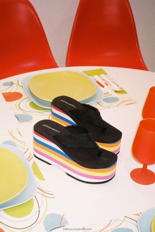 il Jeffrey Campbell wavin-mlt סנדל פלטפורמה נשים מולטי שחור NN6N6182