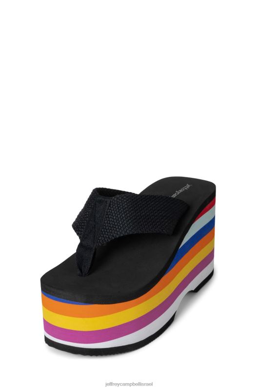 il Jeffrey Campbell wavin-mlt סנדל פלטפורמה נשים מולטי שחור NN6N6182