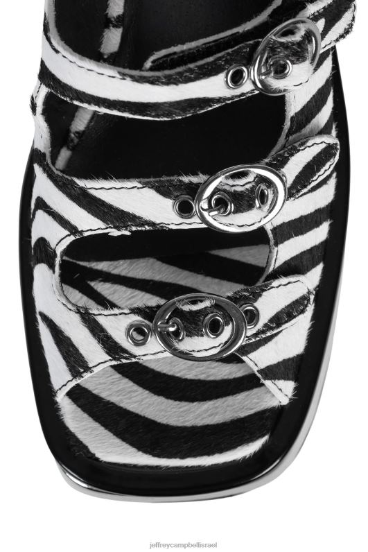 il Jeffrey Campbell wvlngth-f סנדל פלטפורמה נשים שחור לבן זברה כסף NN6N6224