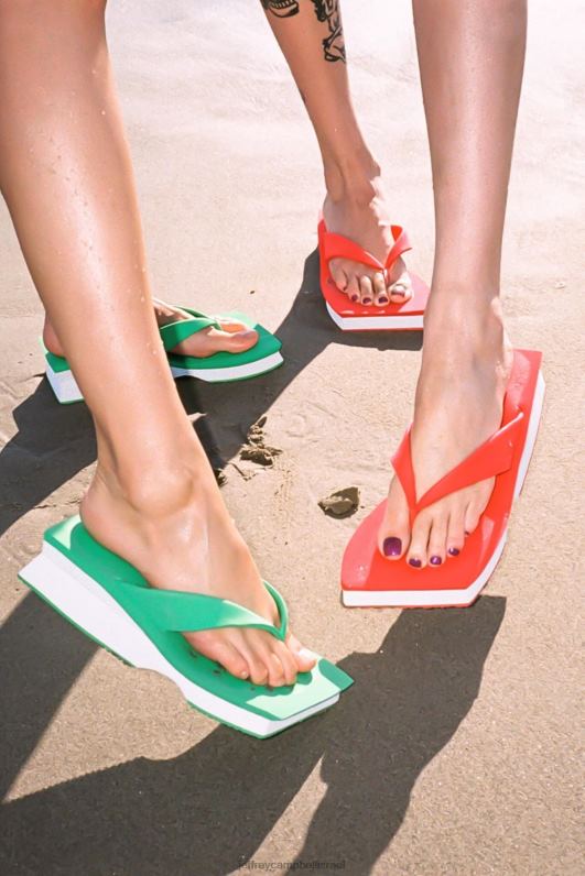 il Jeffrey Campbell y2k סנדל פלטפורמה נשים ירוק לבן NN6N61200